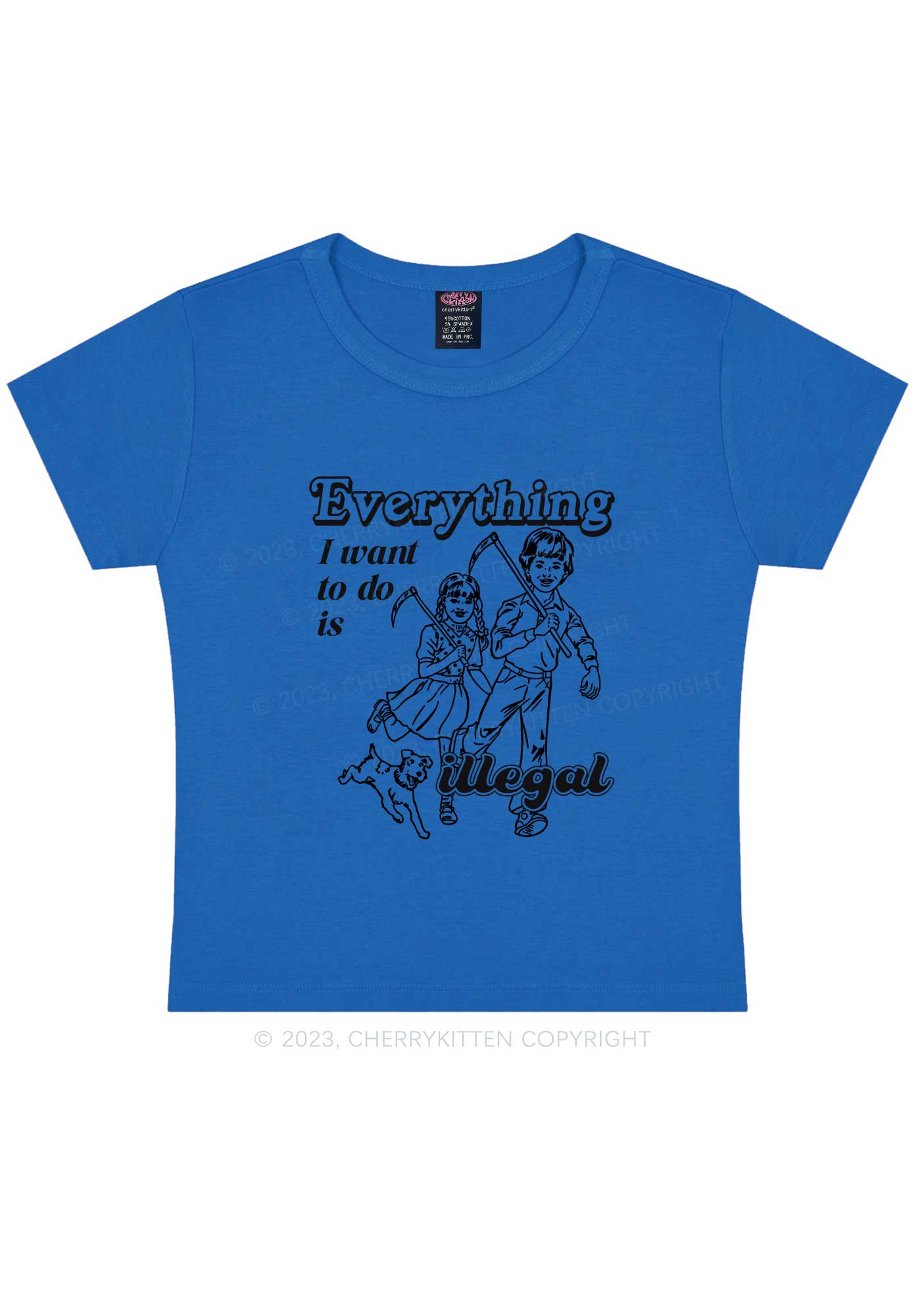 Everything Is Illegal Y2K Baby Tee Cherrykitten