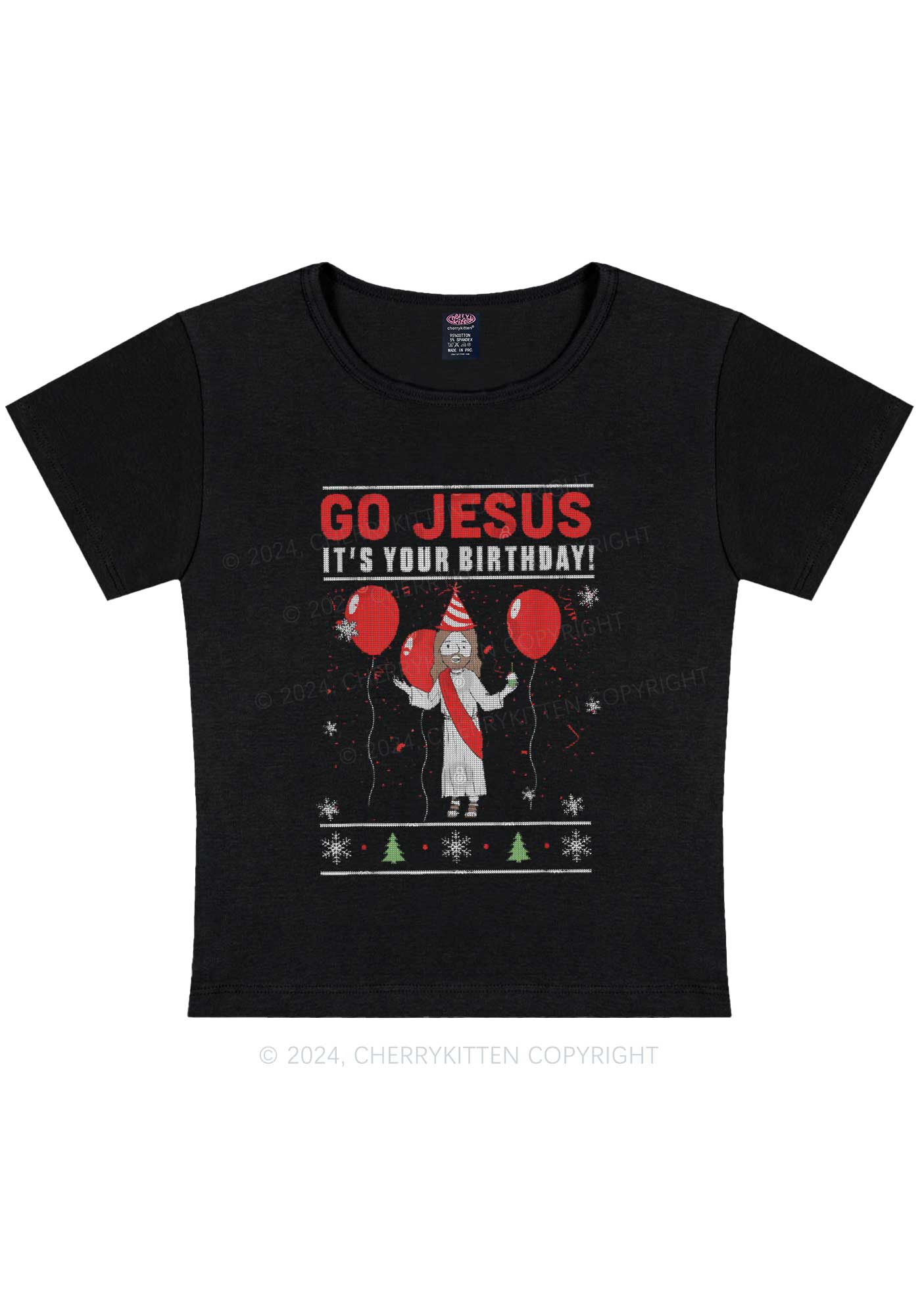 Christmas Go Jesus Y2K Baby Tee Cherrykitten