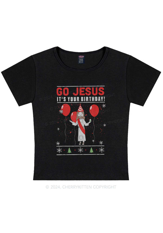 Christmas Go Jesus Y2K Baby Tee Cherrykitten