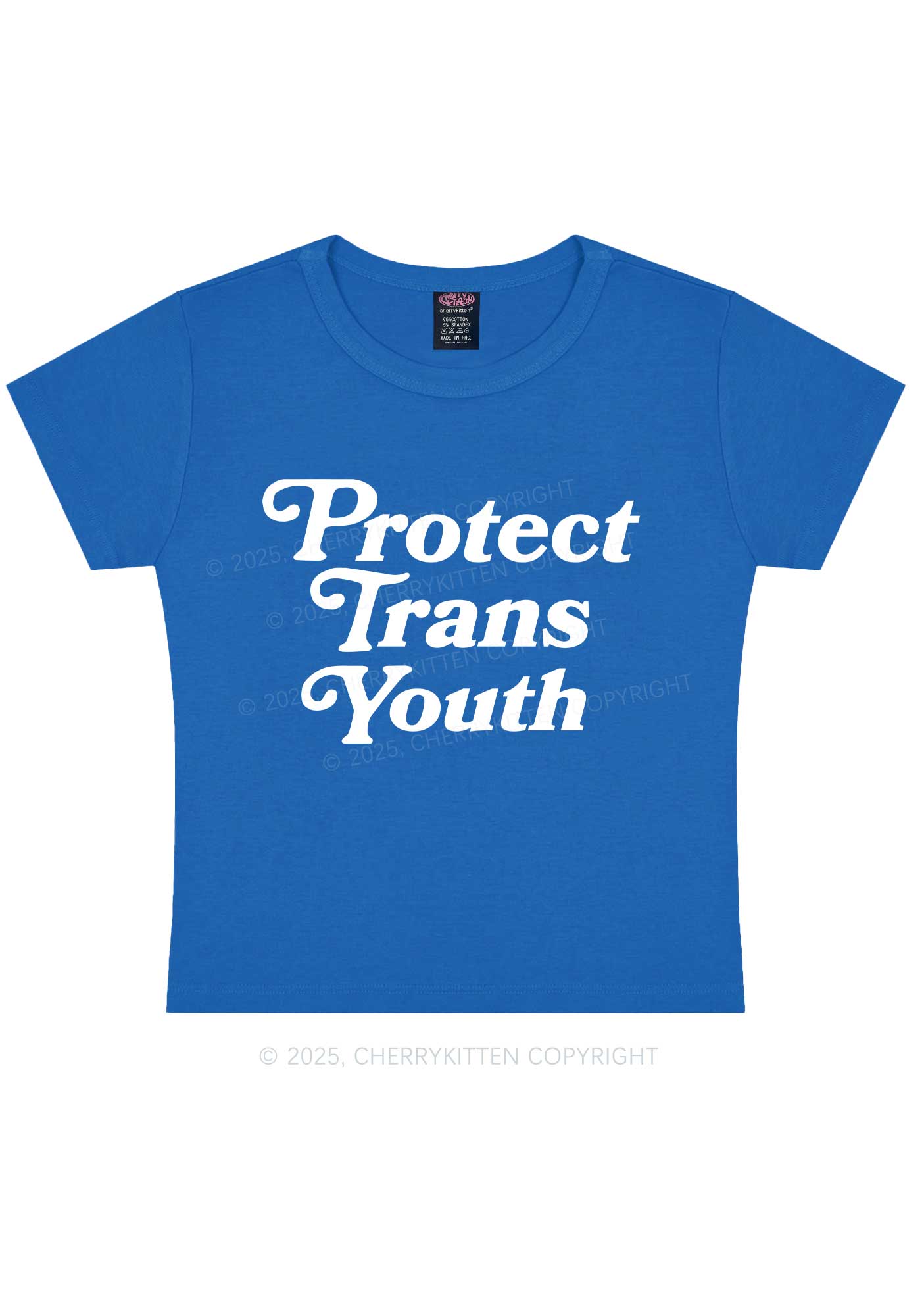 Protect Trans Youth Y2K Baby Tee Cherrykitten