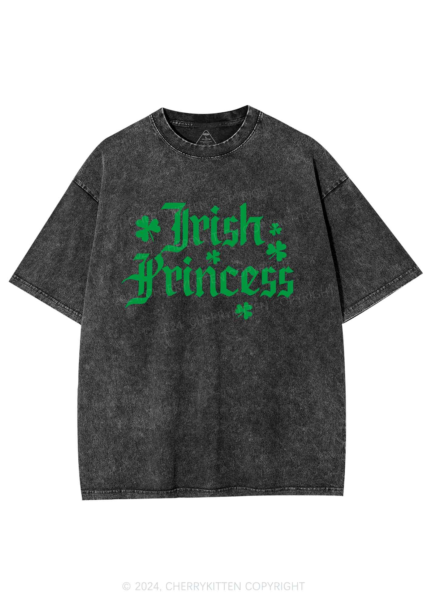 Irish Princess St Patricks Y2K Washed Tee Cherrykitten