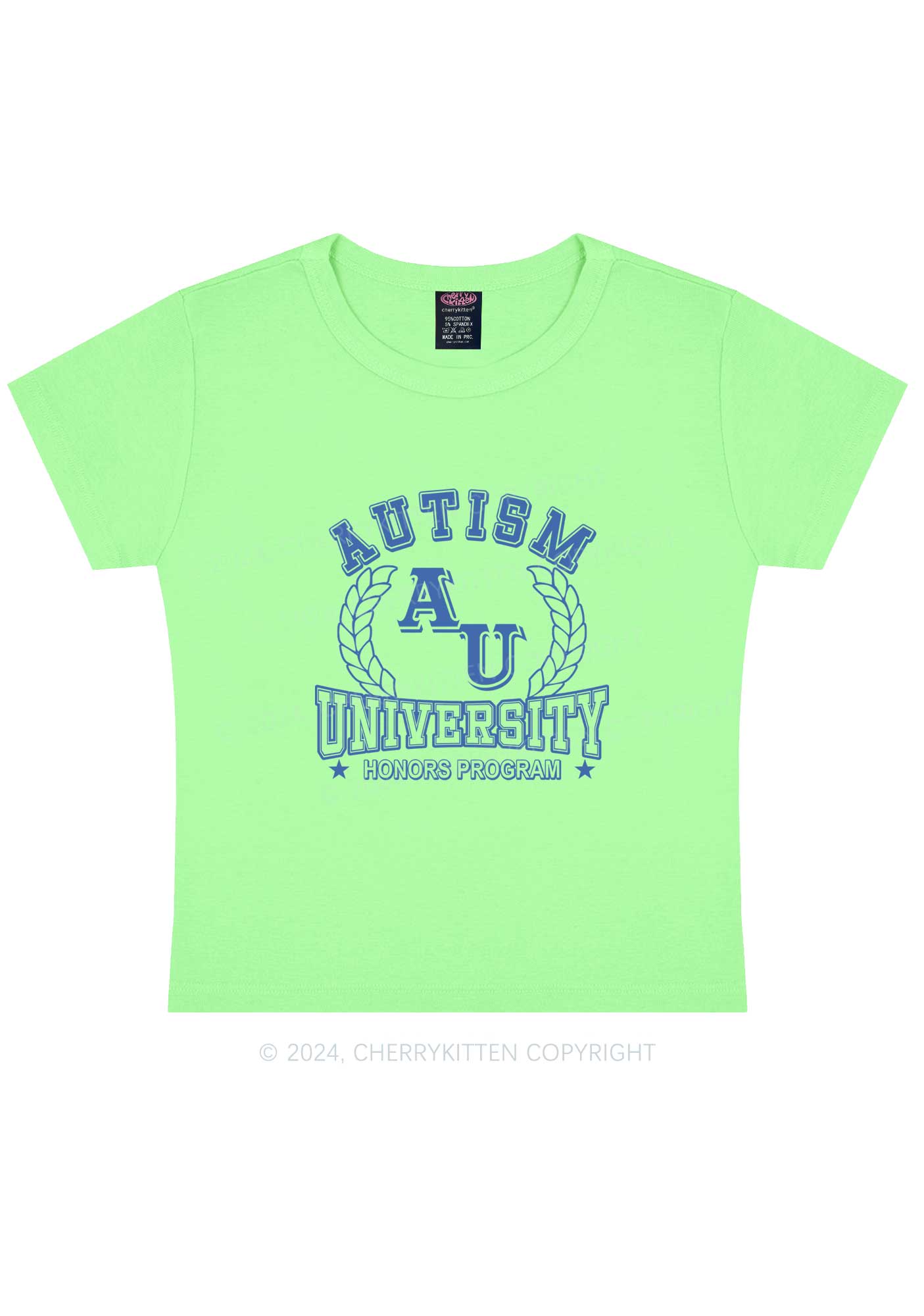 AU University Y2K Baby Tee Cherrykitten