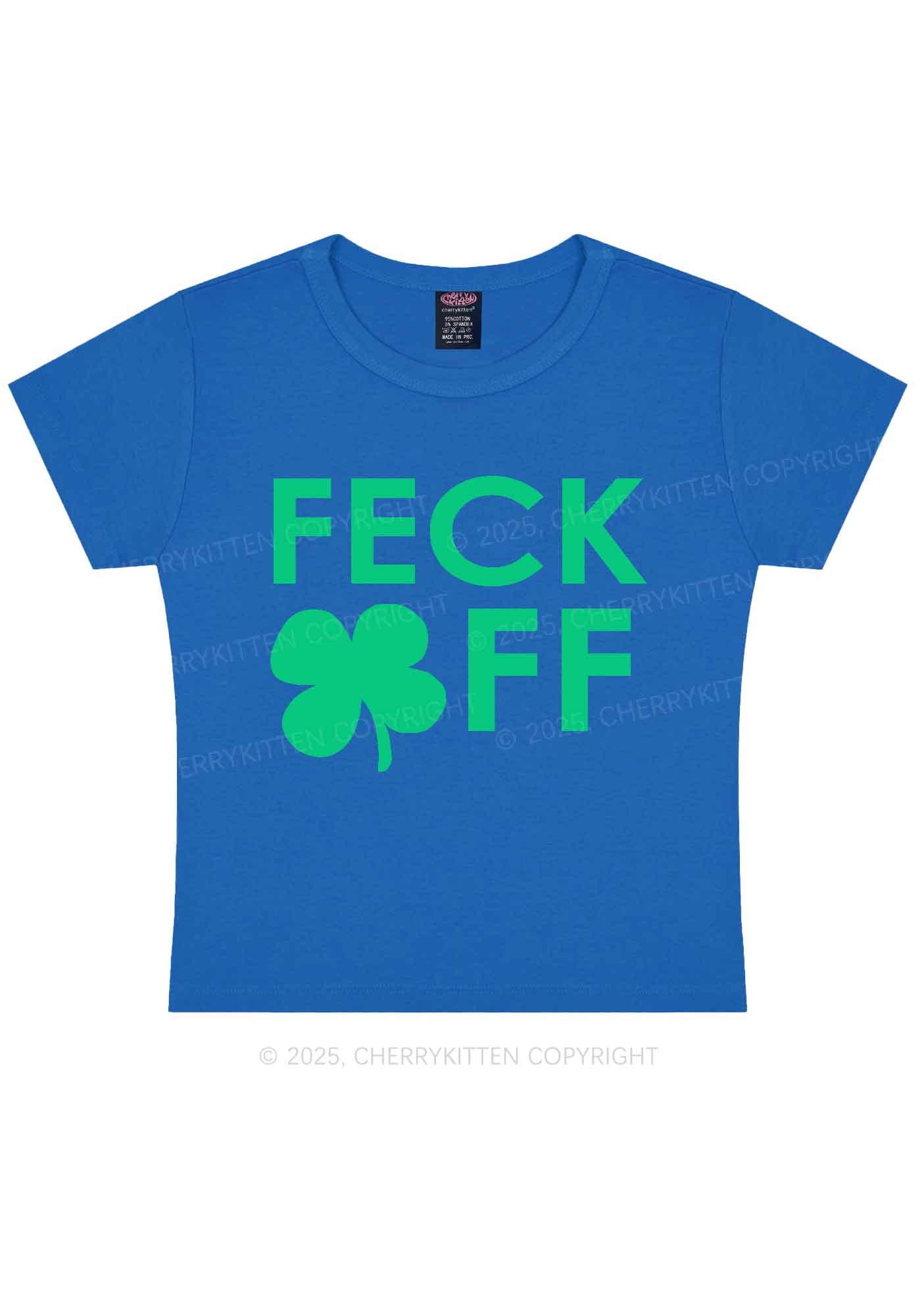 Feck Off St Patricks Y2K Baby Tee Cherrykitten