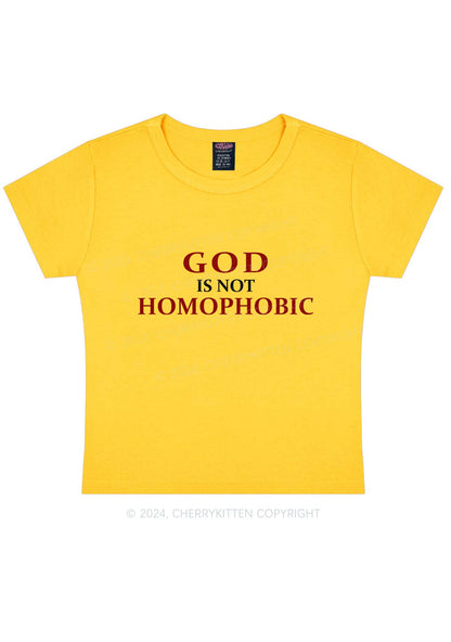 God Is Not Homophobic Y2K Baby Tee Cherrykitten