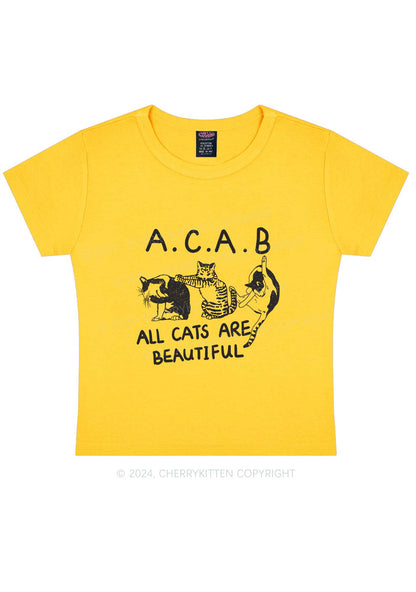 ACAB Cats Y2K Baby Tee Cherrykitten