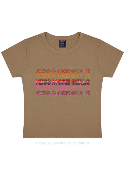 Kiss More Girls Y2K Baby Tee Cherrykitten