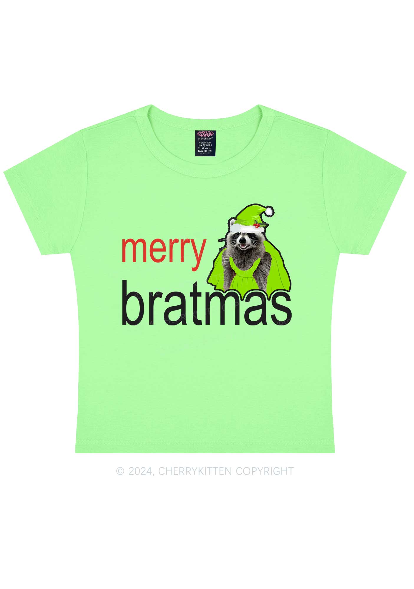 Christmas Merry Bratmas Y2K Baby Tee Cherrykitten