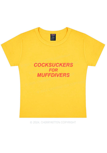 Cxxksuckers For Muffdivers Y2K Baby Tee Cherrykitten