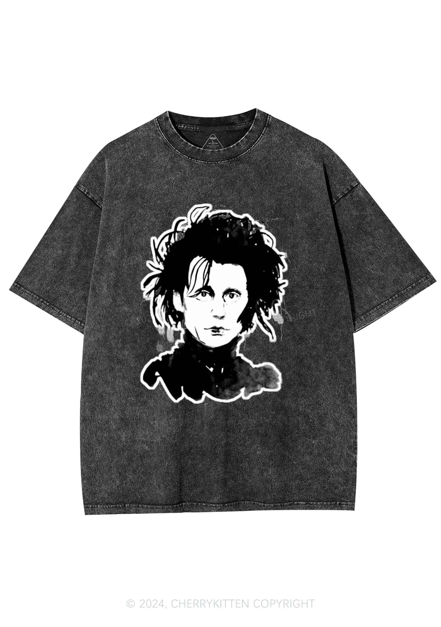 Halloween Edward Y2K Washed Tee Cherrykitten