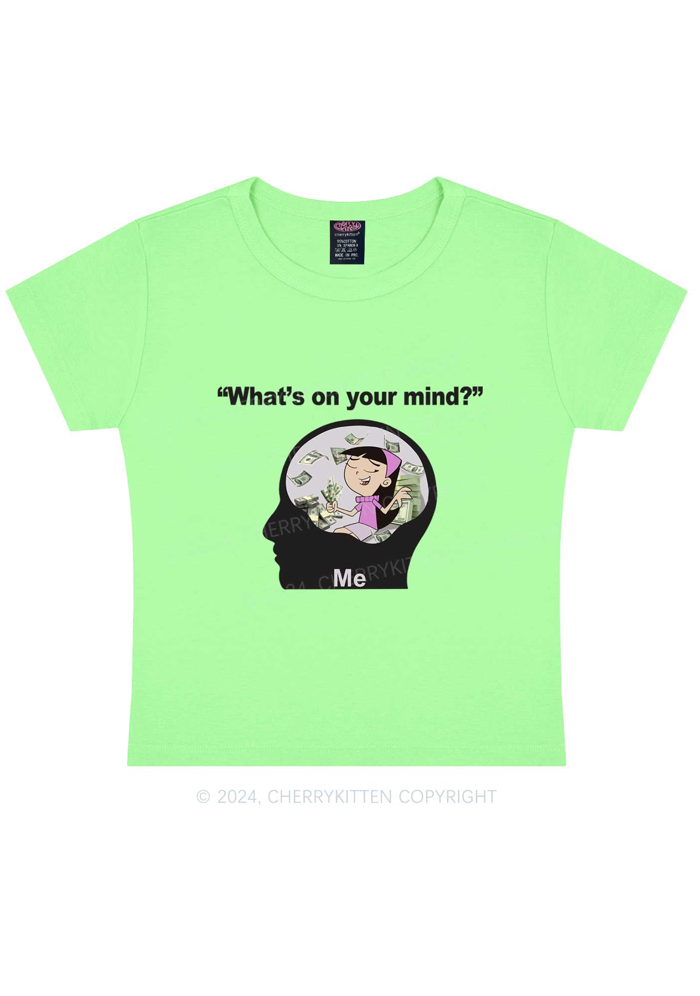 What's On Your Mind Y2K Baby Tee Cherrykitten