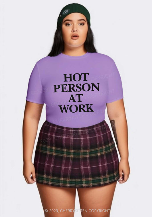 Curvy Hot Person At Work Y2K Baby Tee Cherrykitten