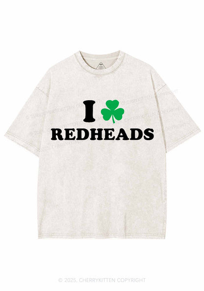 I Love Redheads St Patricks Y2K Washed Tee Cherrykitten