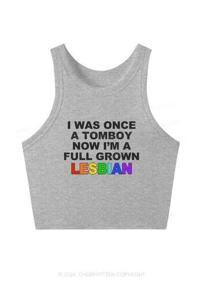 A Full Grown Lesbian Y2K Crop Tank Top Cherrykitten