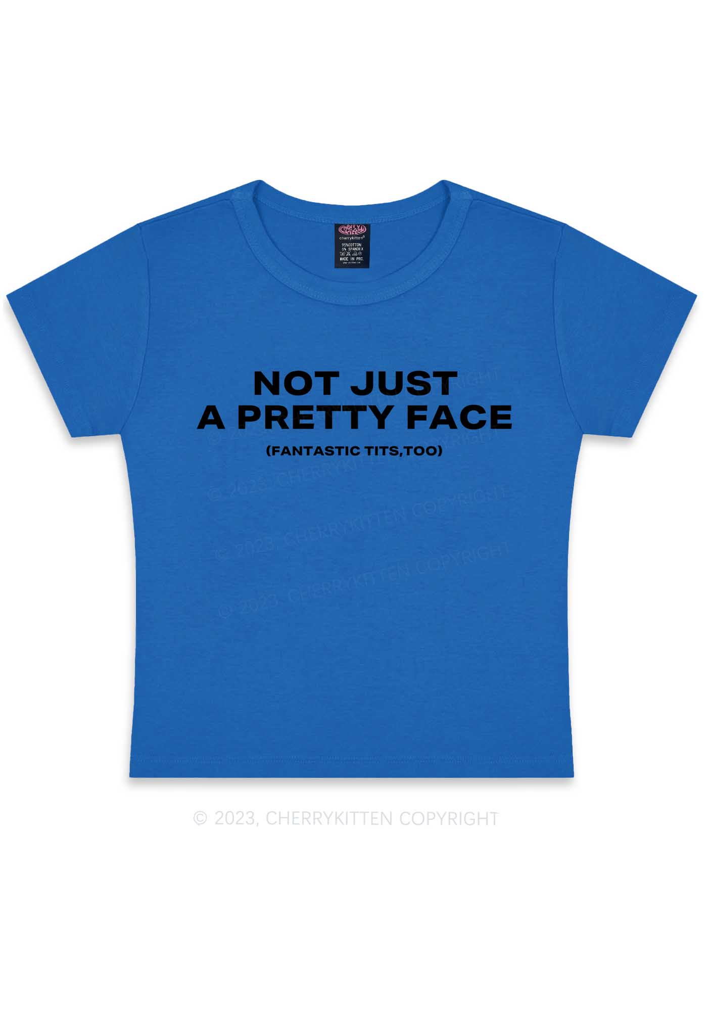 Pretty Face Fantastic Txts Y2K Baby Tee Cherrykitten