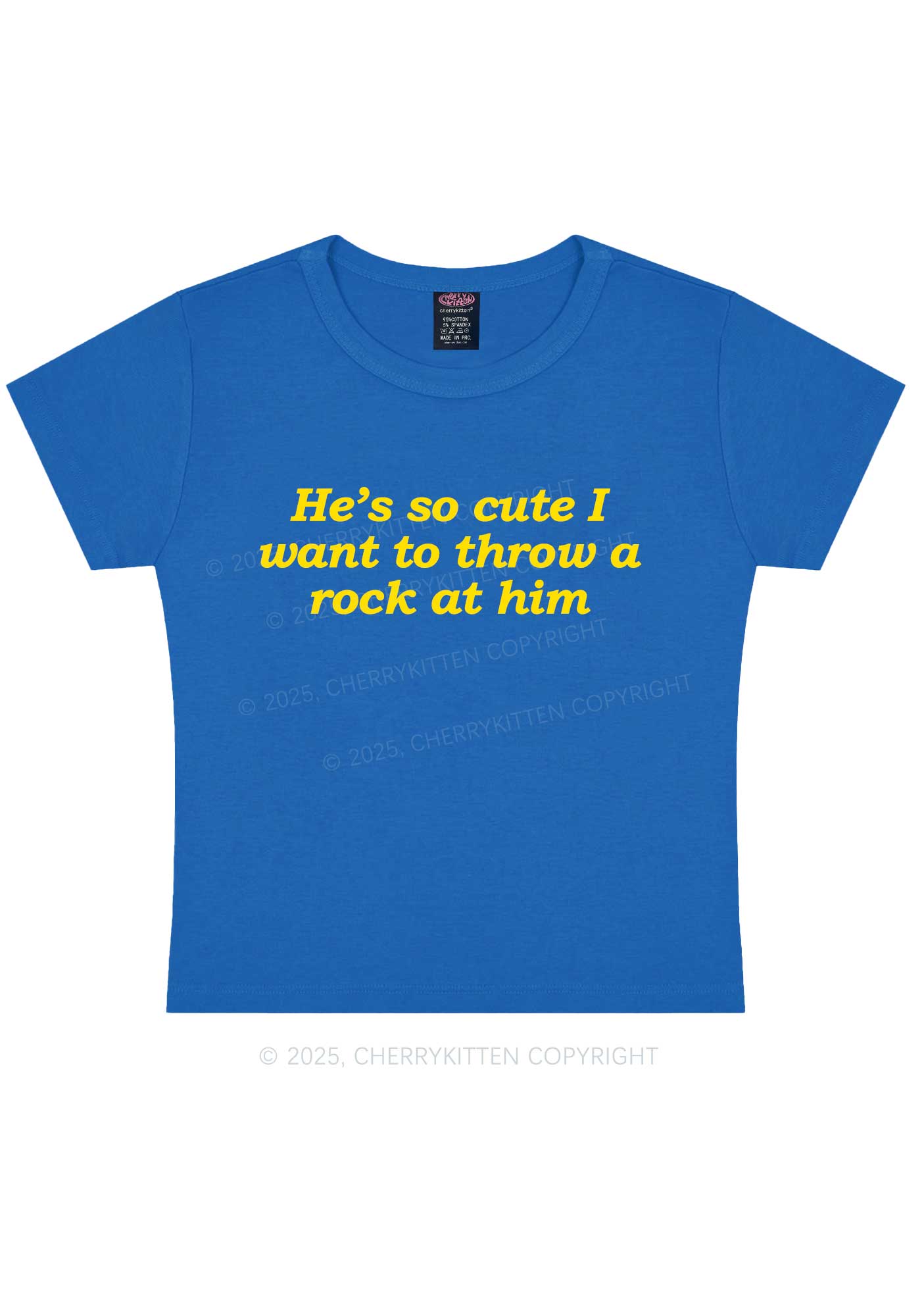 Throw A Rock At Him Y2K Baby Tee Cherrykitten