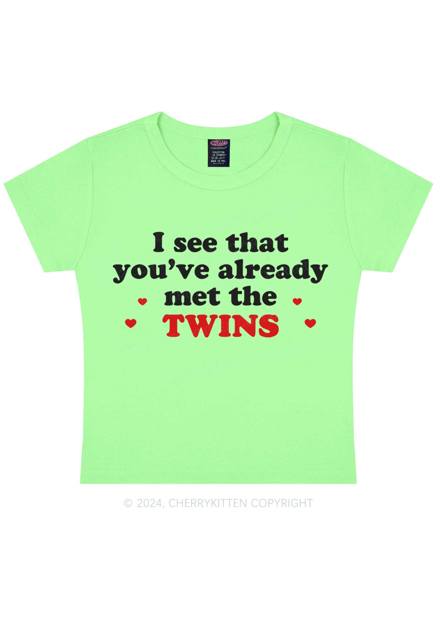 You've Already Met The Twins Y2K Baby Tee Cherrykitten