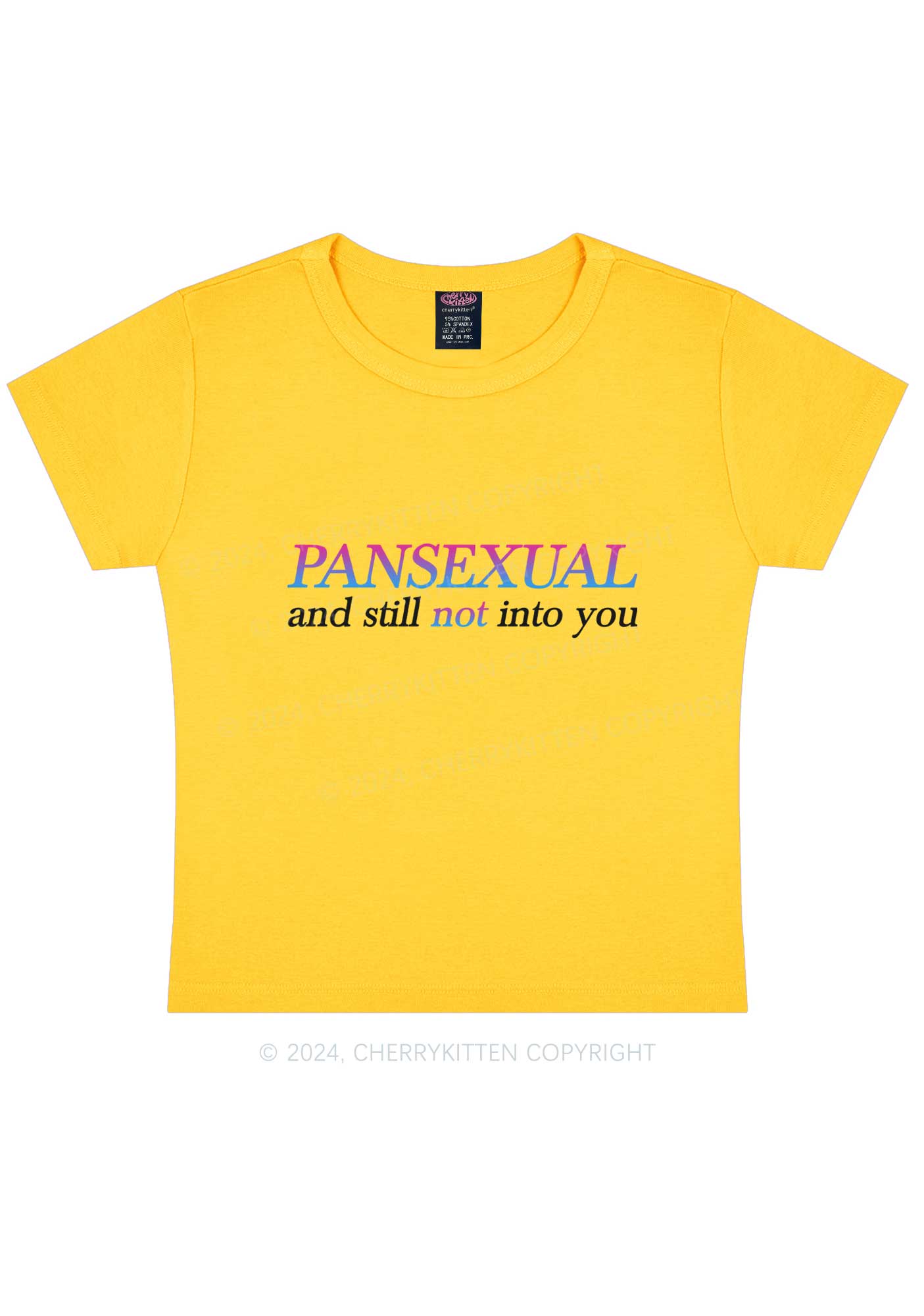 Pansexual Still Not Into You Y2K Baby Tee Cherrykitten