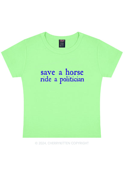 Ride A Politician Y2K Baby Tee Cherrykitten