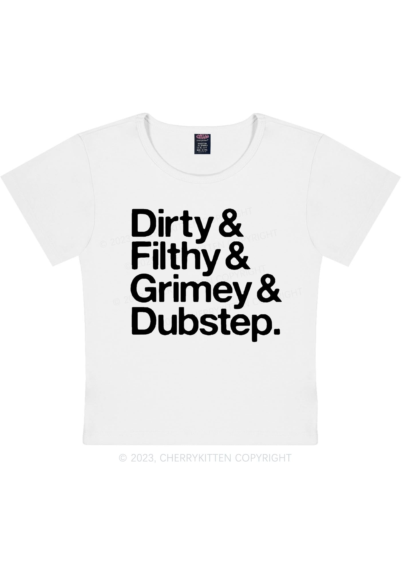 Curvy Dirty Dubstep Y2K Baby Tee Cherrykitten