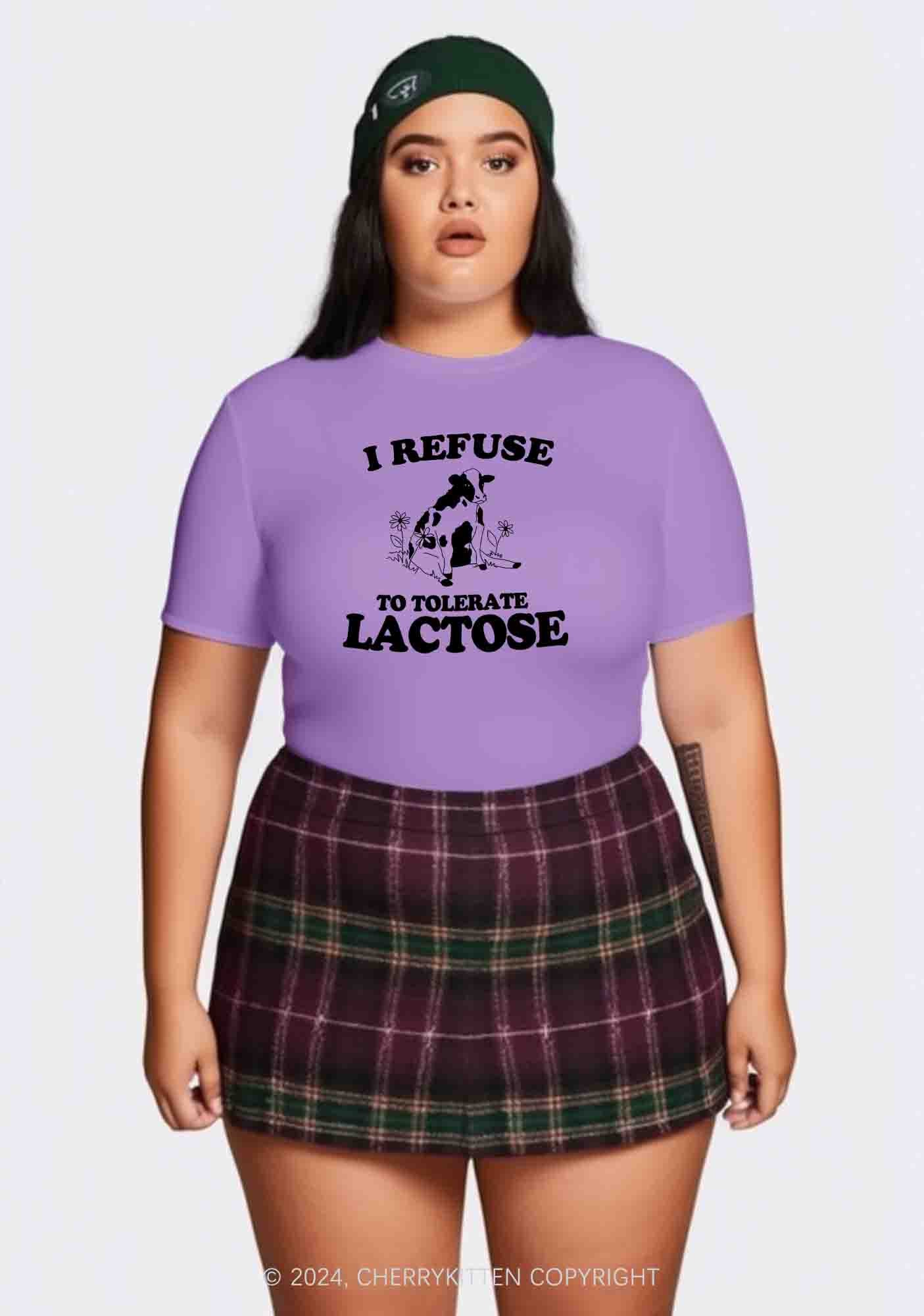 Curvy I Refuse To Tolerate Lactose Y2K Baby Tee Cherrykitten