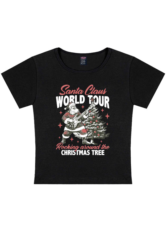 Christmas Santa Claus World Tour Y2K Baby Tee Cherrykitten