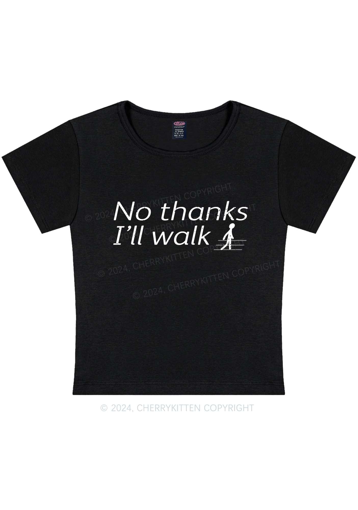 Curvy I'll Walk Y2K Baby Tee Cherrykitten