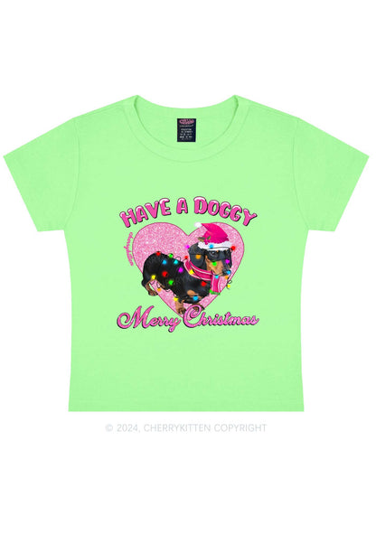 Have A Doggy Christmas Y2K Baby Tee Cherrykitten