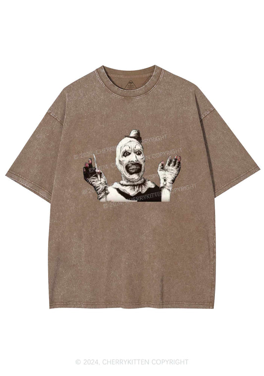 Halloween Terrifier Clown Y2K Washed Tee Cherrykitten