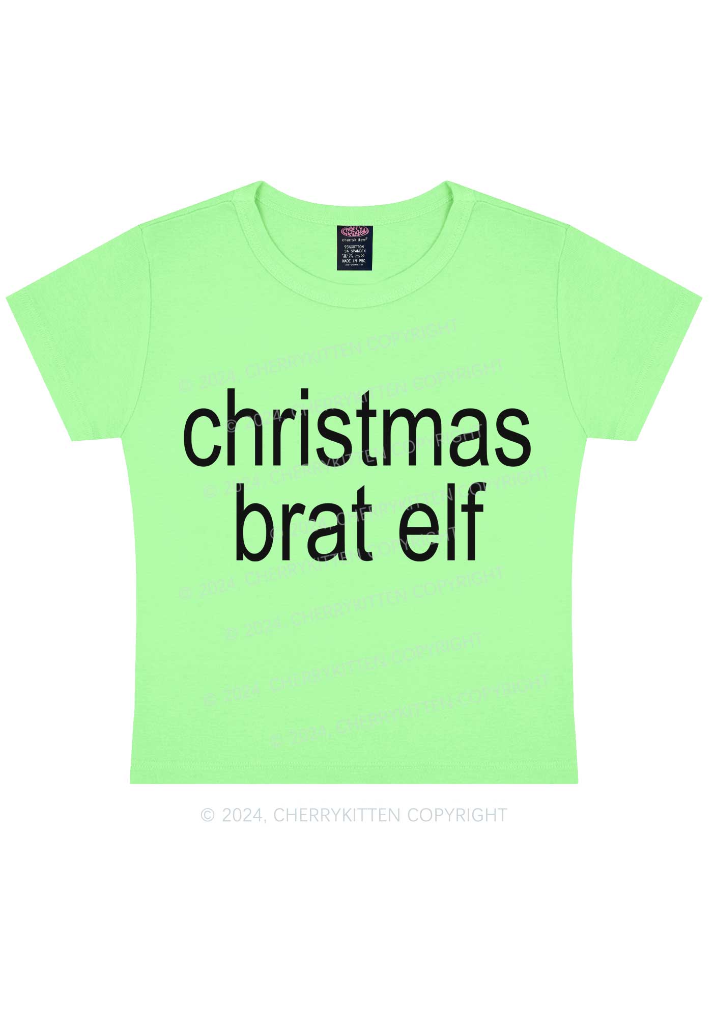 Christmas Brat Elf Y2K Baby Tee Cherrykitten