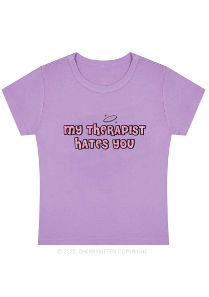 My Therapist Hates You Halo Y2K Baby Tee Cherrykitten