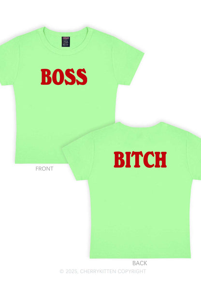 Boss Bixxh Two Sides Y2K Baby Tee Cherrykitten