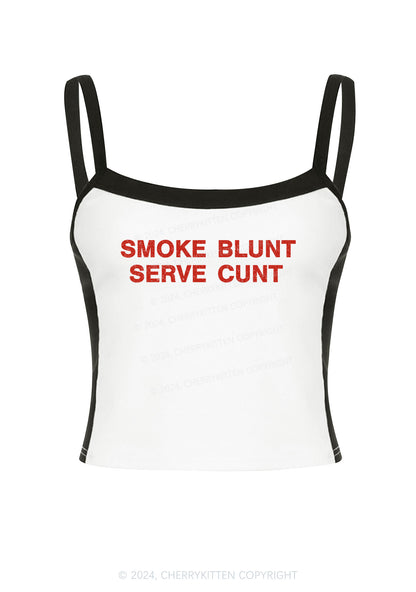 Smoke Blunt Y2K Color Block Crop Cami Top Cherrykitten