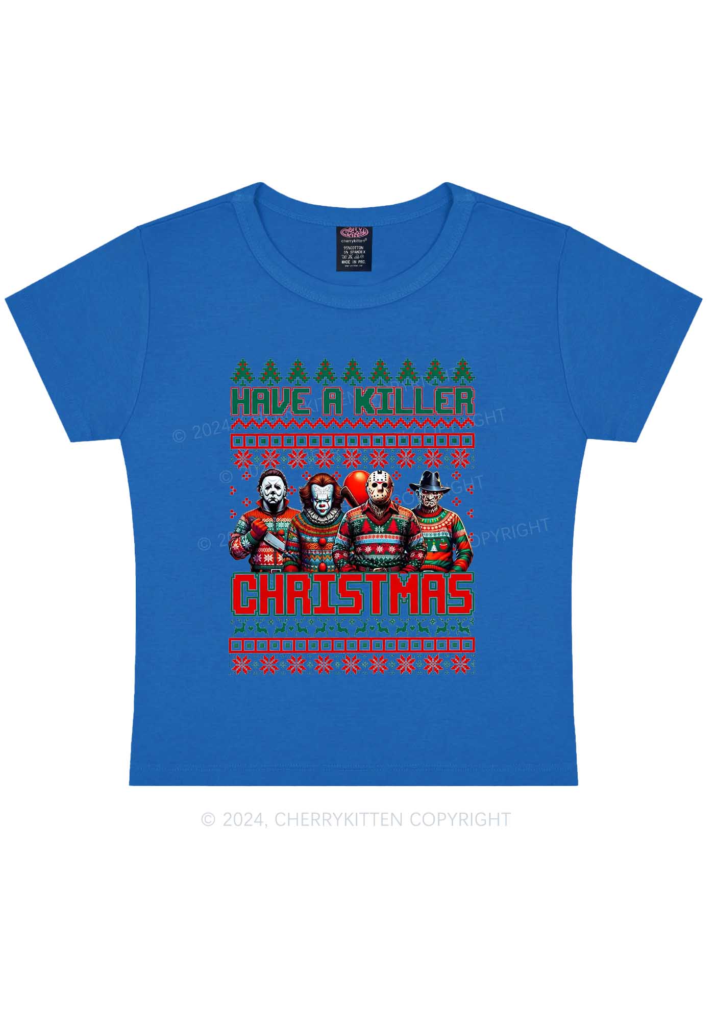 Christmas Have A Killer Y2K Baby Tee Cherrykitten