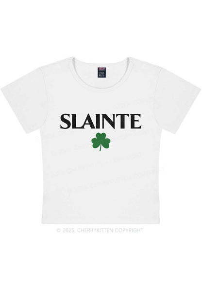 Slainte St Patricks Y2K Baby Tee Cherrykitten