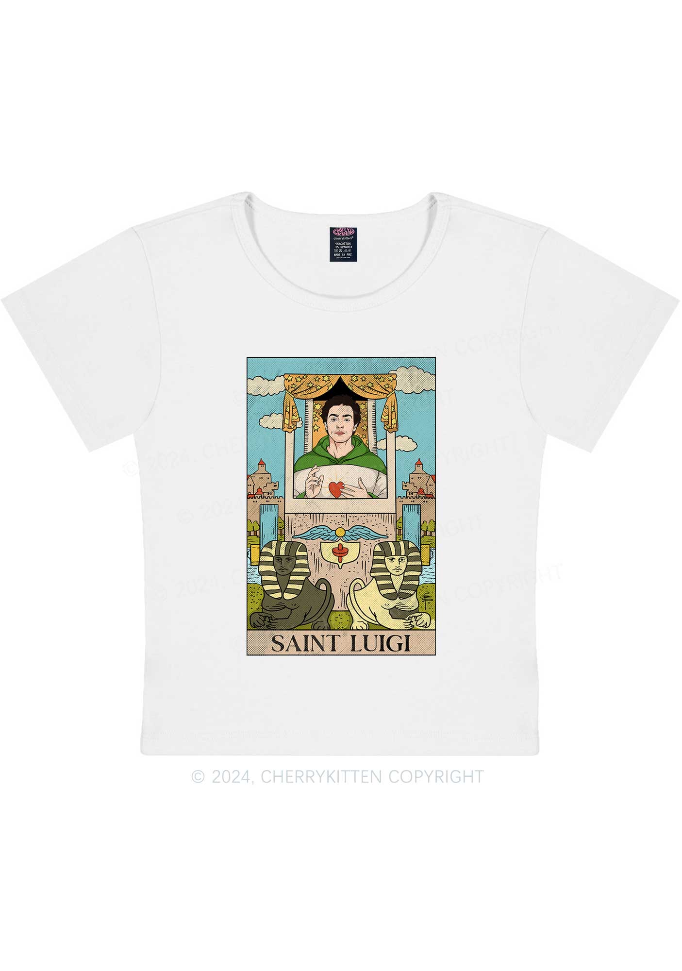 Saint Luigi Y2K Baby Tee Cherrykitten