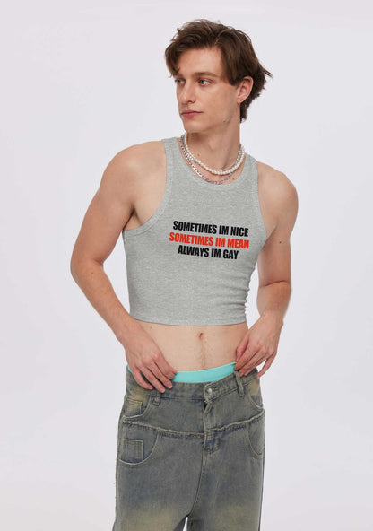 Sometimes Im Mean Y2K Crop Tank Top Cherrykitten