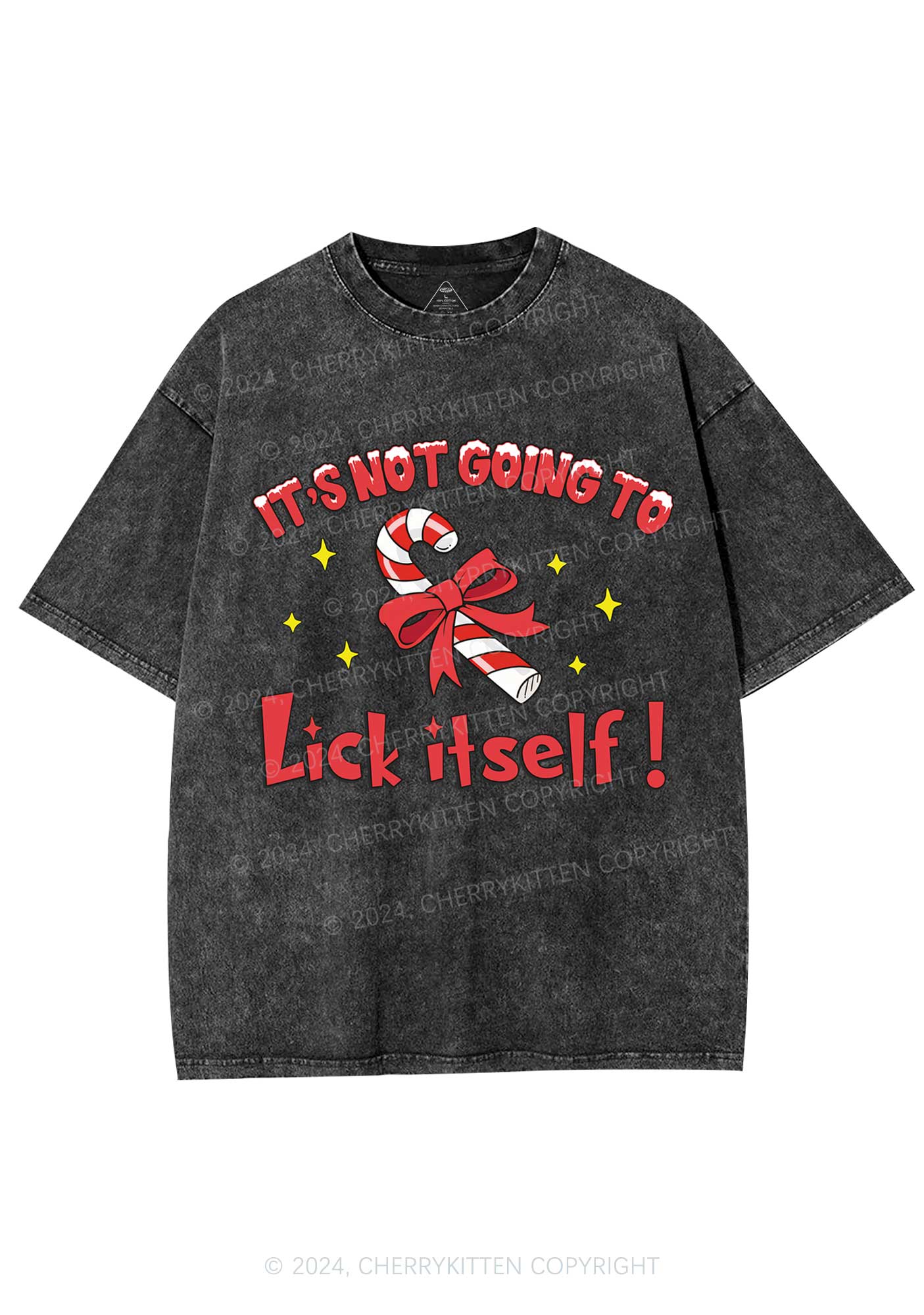 Christmas Lick Itself Y2K Washed Tee Cherrykitten