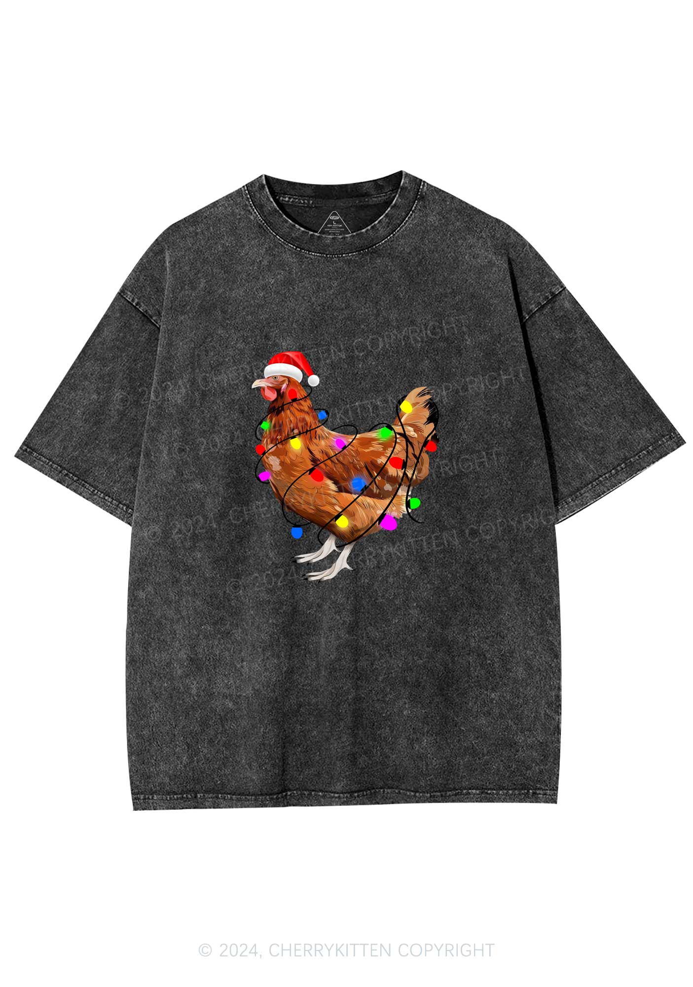 Christmas Hen Y2K Washed Tee Cherrykitten