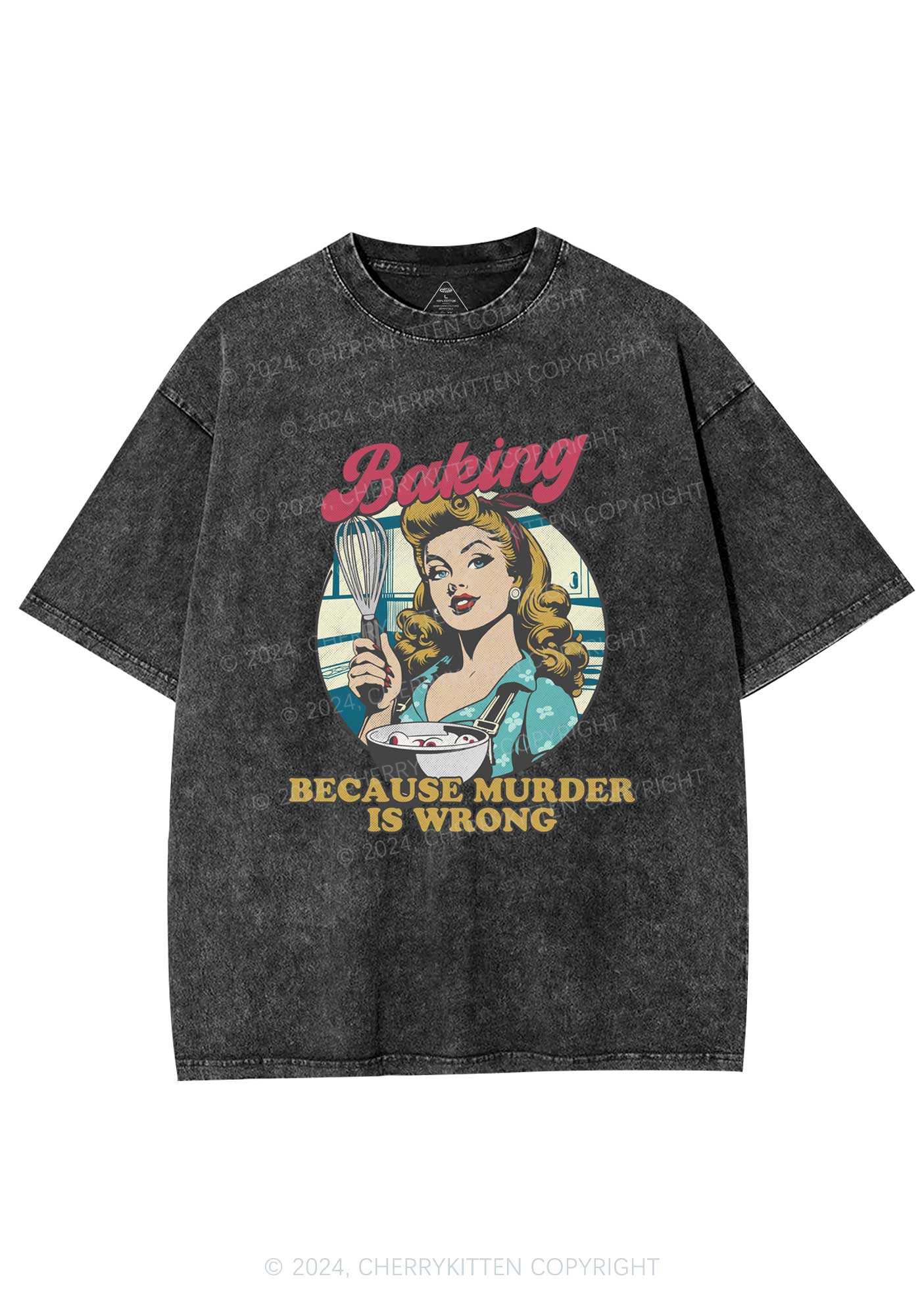 Baking Murder Y2K Washed Tee Cherrykitten