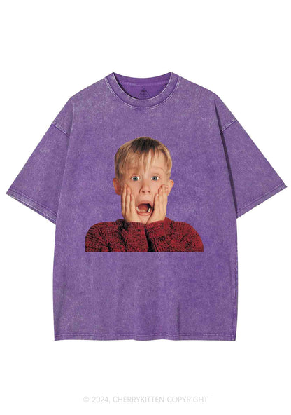 Christmas At Home Alone Y2K Washed Tee Cherrykitten