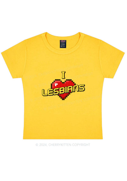 I Love Lesbians Y2K Baby Tee Cherrykitten