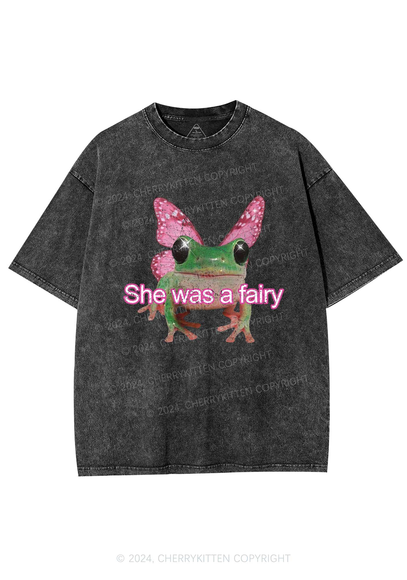 Fairy Frog Y2K Washed Tee Cherrykitten