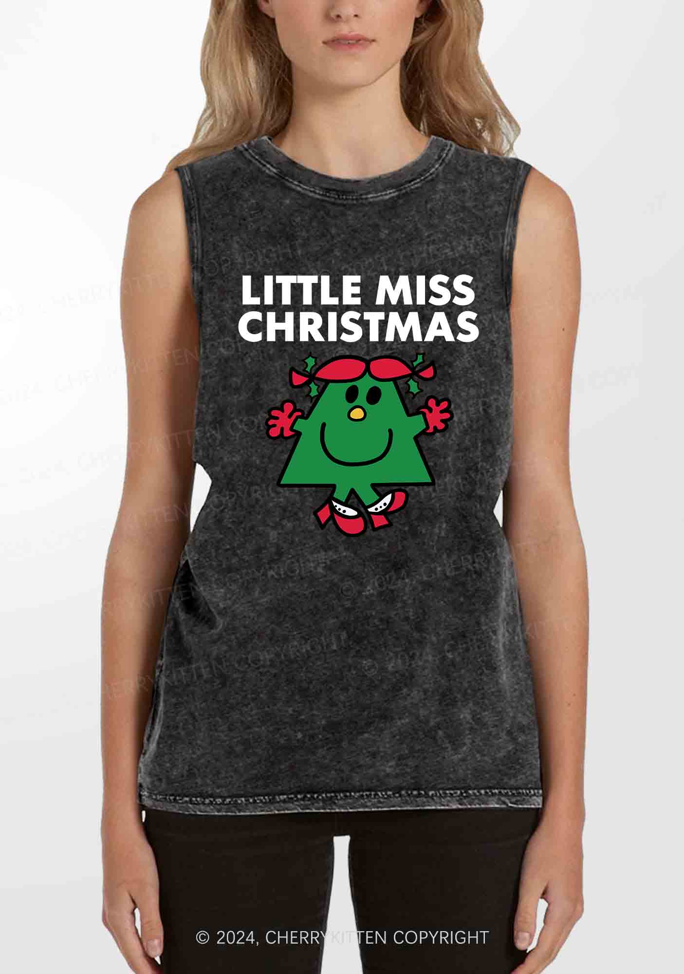 Christmas Little Miss Y2K Washed Tank Cherrykitten