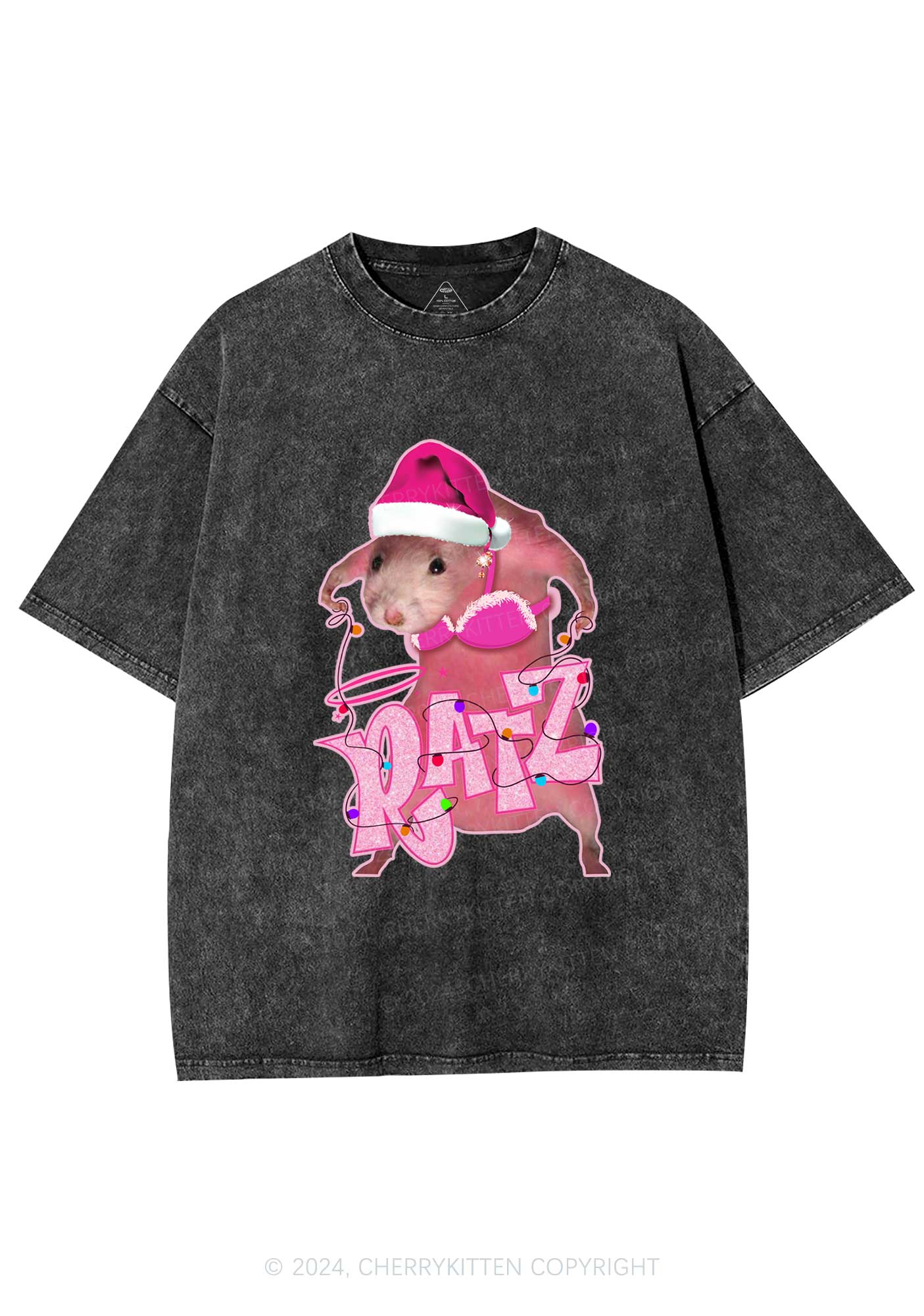 Christmas Ratz Y2K Washed Tee Cherrykitten