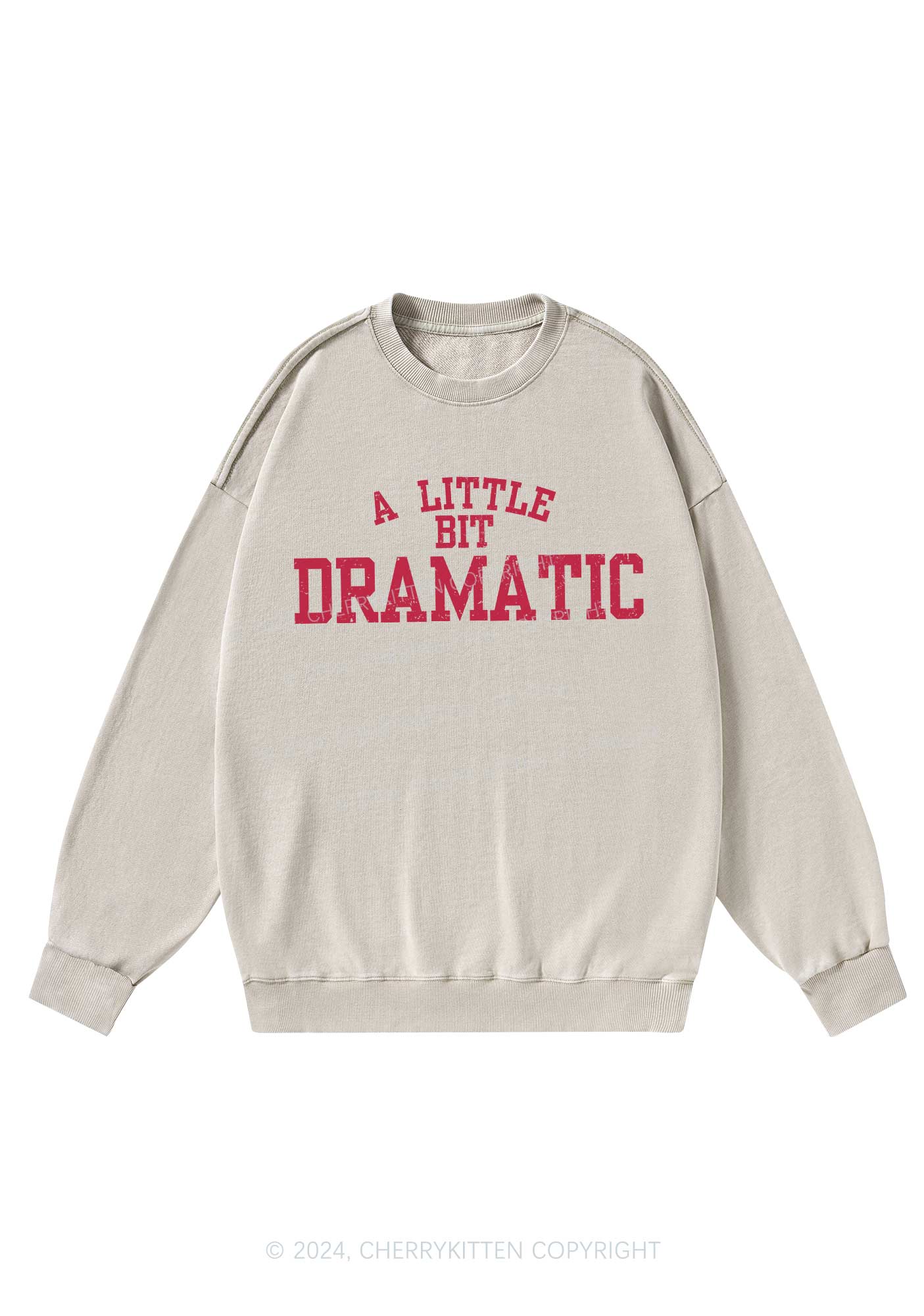 A Little Bit Dramatic Y2K Washed Sweatshirts Cherrykitten