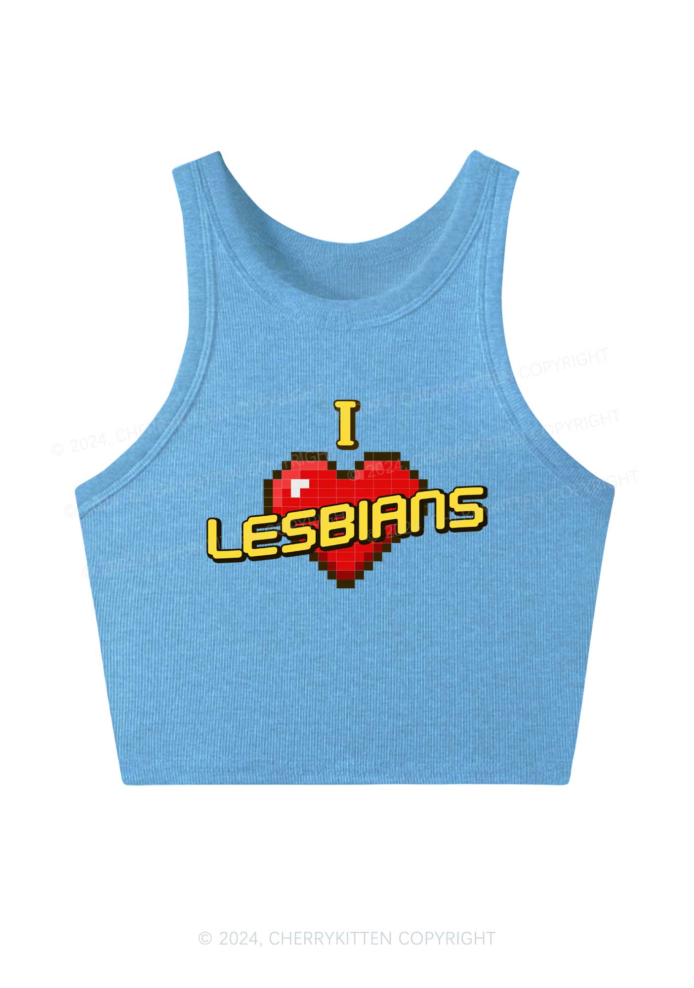 I Love Lesbians Y2K Crop Tank Top Cherrykitten