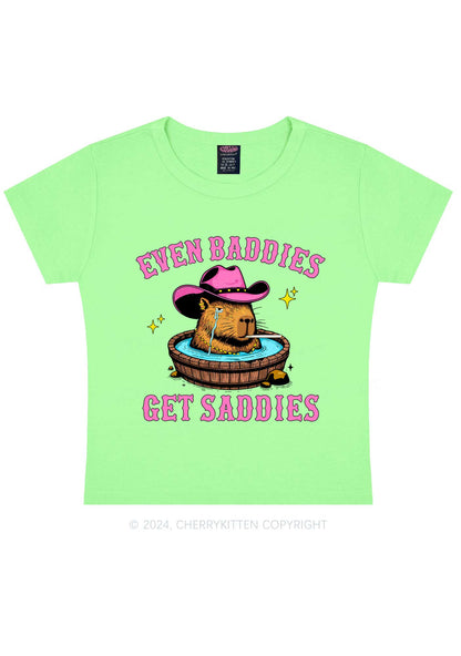 Capybara Get Saddies Y2K Baby Tee Cherrykitten