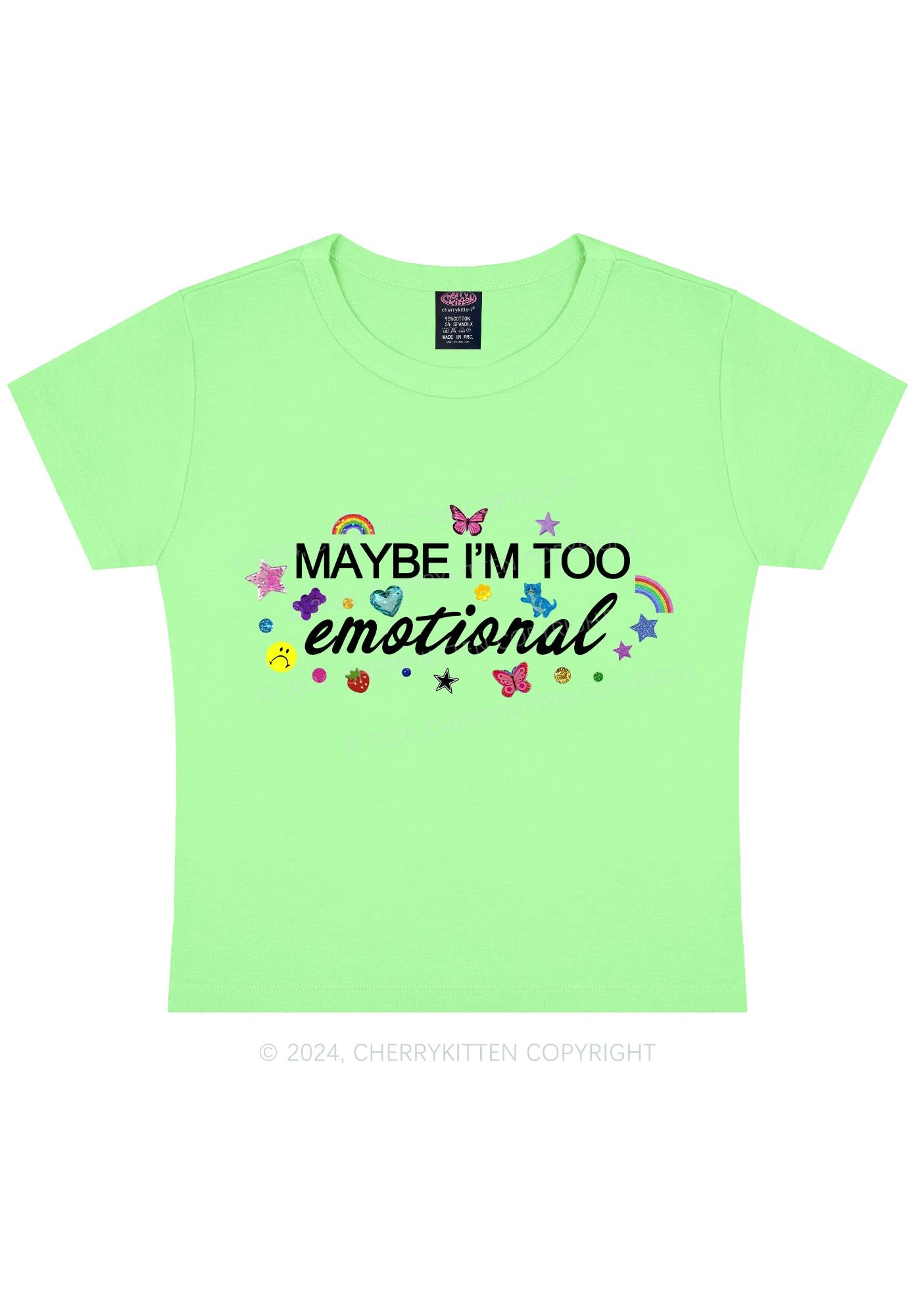 Too Emotional Y2K Baby Tee Cherrykitten