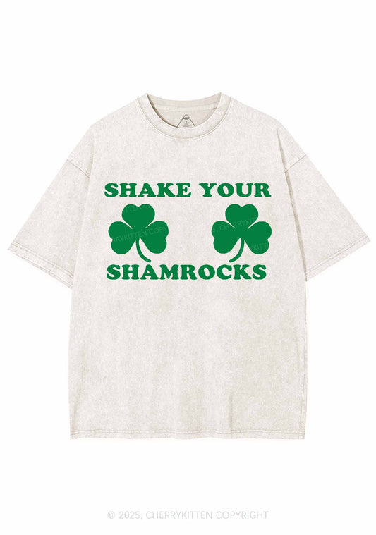 Shake Your Shamrocks St Patricks Y2K Washed Tee Cherrykitten