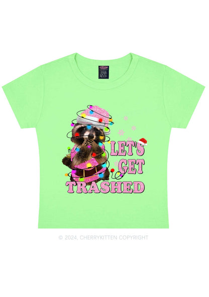 Christmas Let's Get Trashed Y2K Baby Tee Cherrykitten